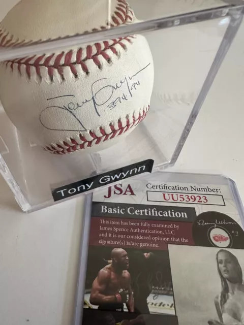 HOF'er Tony Gwynn Sweet-Spot Signed Baseball with .394/94 Inscription! (JSA)