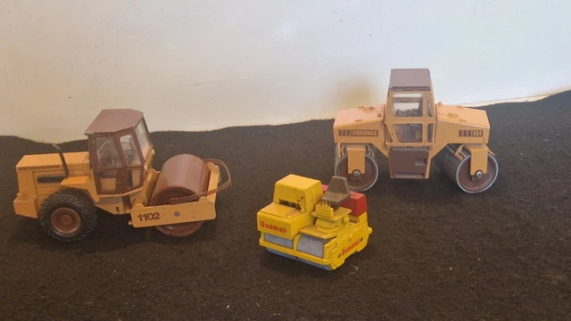 Lot De 3 Engins De Chantier Miniatures Conrad échelle 1:35 : Vibromax, Duomat...