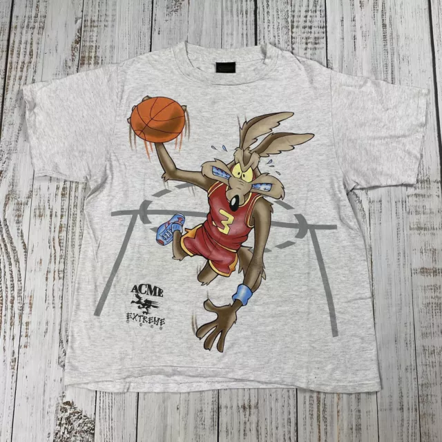 VTG 1994 LOONEY Tunes Wile E Coyote Tee Double Sided Aop L Sports