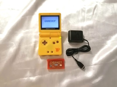 GAMEBOY ADVANCE SP AGS-001 Pikachu Pokemon FireRed Version Console Game