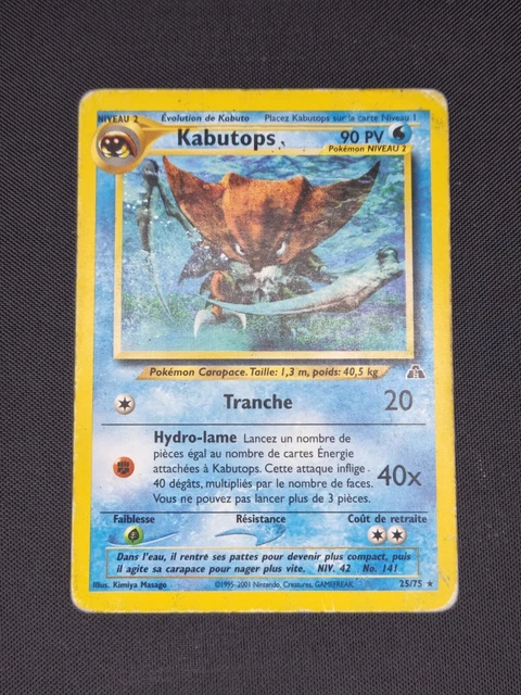 🇫🇷 Carte Pokemon Kabutops 25/75 Rare Neo Discovery Wizards Français Fr