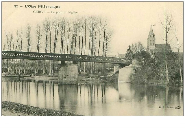 95.CERGY.n°8443.LE PONT ET L'EGLISE