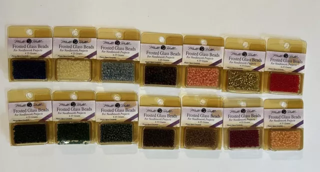 Mill Hill Frosted Glass Beads 1993 New Lot #1 - 14 Colors 03039 - 62033
