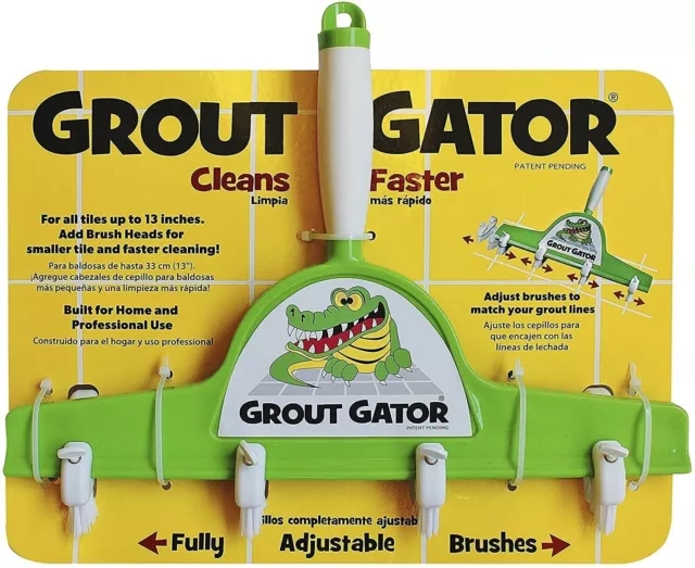 Grout Gator Cleaning Brush Fully Adjustable Brushes Tiles Up to 13 inch
