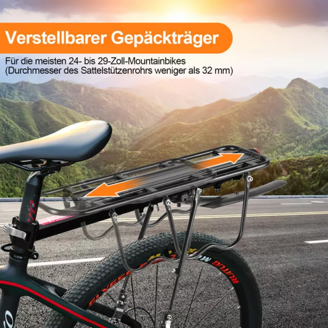 Fahrrad Gepäckträger Universal Sattelstützgepäckträger Cycling für 24-29 Zoll 3