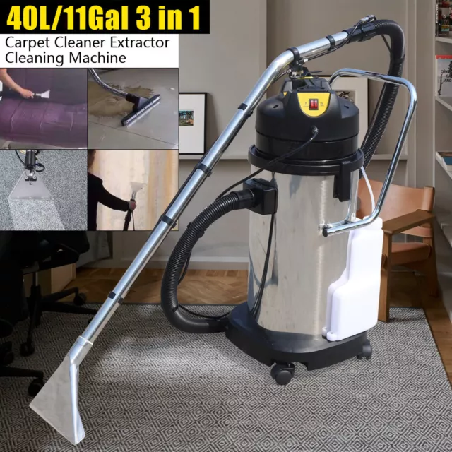 40L Commercial Carpet Cleaner Extractor 3in1 Cleaning Machine Pro Vacuum Cleaner