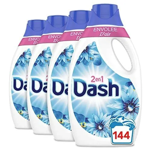 LESSIVE DASH 2 en 1 Envolee D'Air Frais Lessive Liquide 144