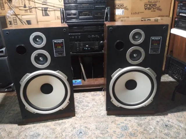 Tested & Working Vintage 80's Fisher ST-830 15"Woofer Floor Speakers 100w 8Ohms