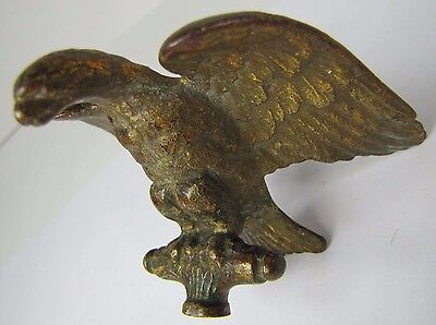 Antique Bronze EAGLE Finial ornate architectural small hardware gold gilt patina