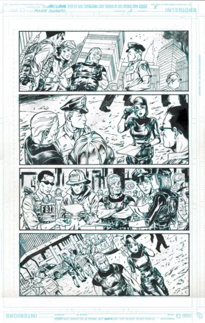 The Mighty Crusaders #2 Original Comic Art Page 5 Splashy Artwork Dc Comics