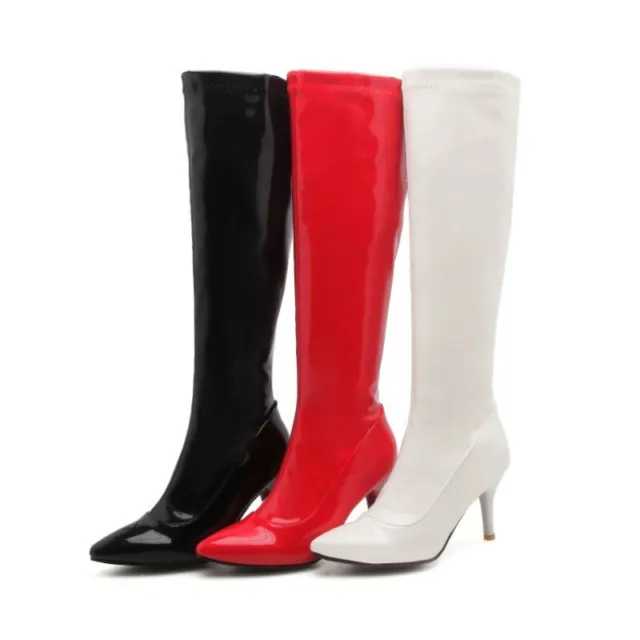 Stivali donna a punta sopra il ginocchio tacchi a spillo scarpe da sera cosplay ZHQ05