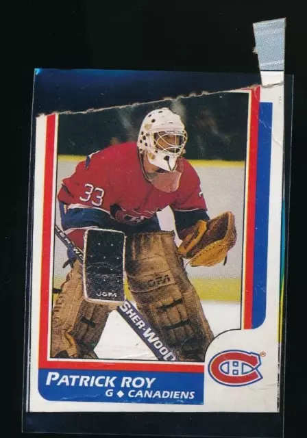 1986-87 Topps BOXTOP CARD PATRICK ROY ROOKIE hand cut