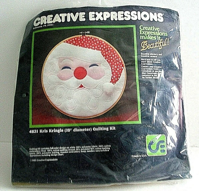 Vintage Quilting Kit Creative Expressions Kris Kringle Christmas 10" New Sealed