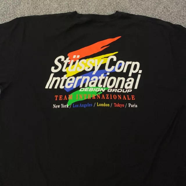 Stussy International Corp Tee Mens Shirt XL Black Short Sleeve