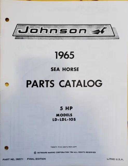 JOHNSON Motor Boat 1965 SEA HORSE 5 HP No. 380571