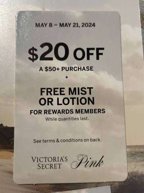 Victoria's Secret Reward Cupon  $20 Off $50 Purchase