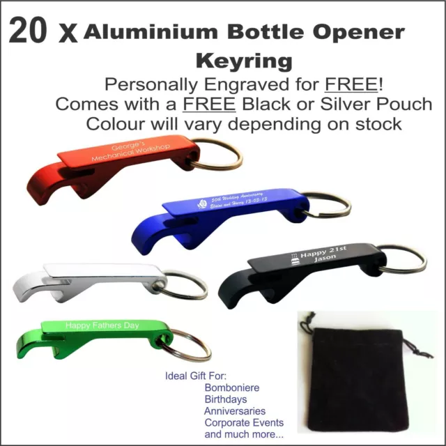 Custom Engraved Personalised Metal Keyring Bottle Opener Gift Wedding Bomboniere