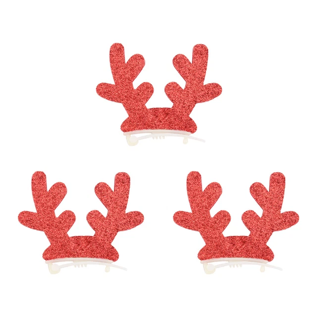 3 piezas alfileres creativos para el cabello de tela moda desgaste para mascotas festival utilería para mascotas (rojo)