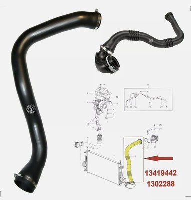 TURBORURY Compatible/repuesto para tubo de manguera turbo Intercooler Opel Insignia 2.0 CDTi B20DTH 170HP 2014-2017 1302288 13419442 