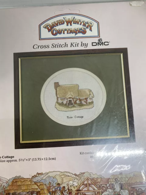 Counted Cross Stitch Kit DAVID WINTER COTTAGES by DMC  Rose Cottage NOS