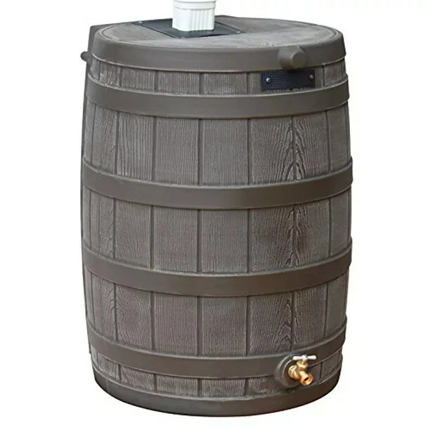 Good Ideas RW50-OAK Rain Wizard Rain Barrel Oak 50 Gallon