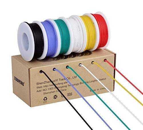 TUOFENG Fil électrique de 18AWG raccordez le fil flexible Silicone de fil de ...