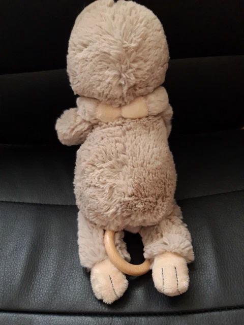 Doudou Musical Tex Baby Singe Paresseux Gris Taupe Beige 35Cm  Tbe 3