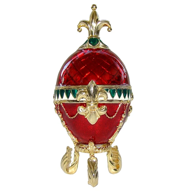 Pendentif œuf Fabergé Style Avec Petit Chien – Bleu, Alliage, émail, Pour Femme, Neuf Avec étiquettes