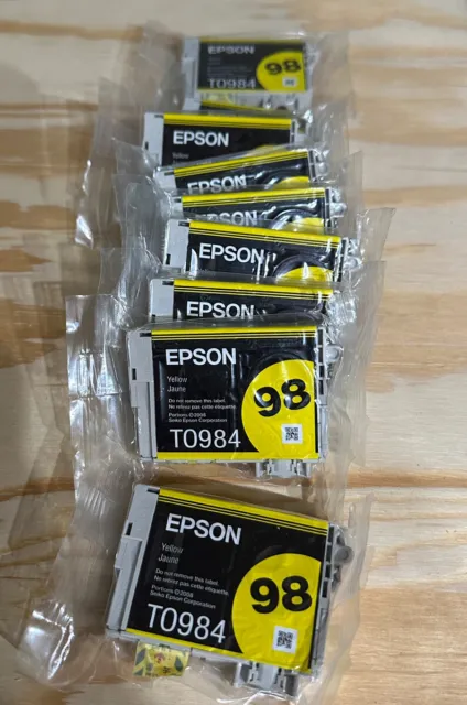 Yellow Genuine Epson 98 Ink Cartridge Lot Of 9