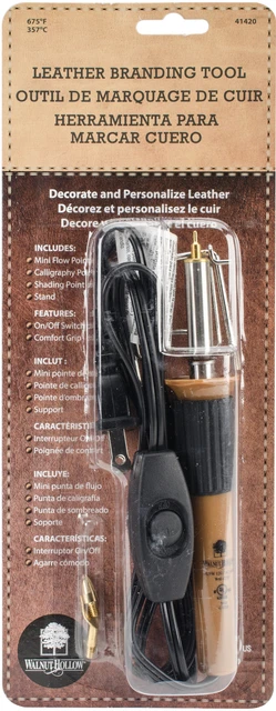 Herramienta de marca de cuero con 3 puntos, paquete de 3