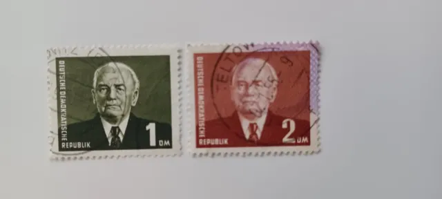 Briefmarken DDR 1955 Wilhelm Pieck 1+2 DM gestempelt 55/56