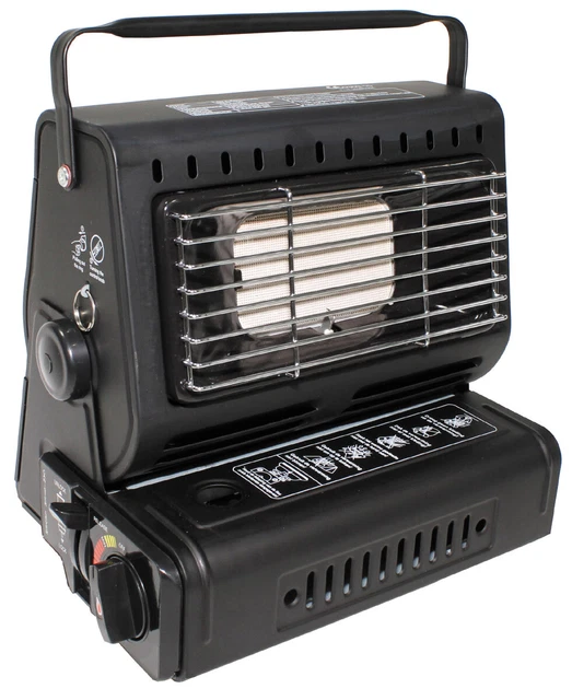 GASHEIZER mit Piezo Zündung Camping Outdoor Gas Ofen Heizung Gasofen Heizer