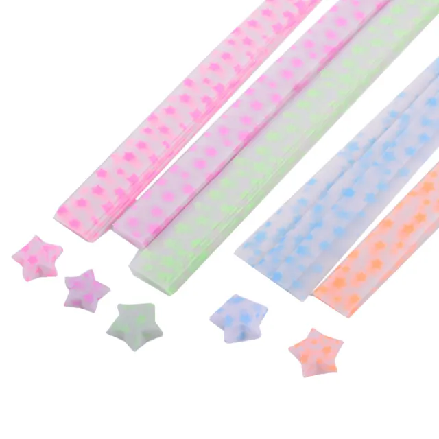 210PCS Luminous Paper Strips Origami Folding Lucky Star Ribbons