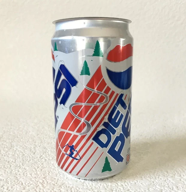 Diet Pepsi Soda Can SKIER⛷ Collector No Lid Never Sealed Vintage NutraSweet