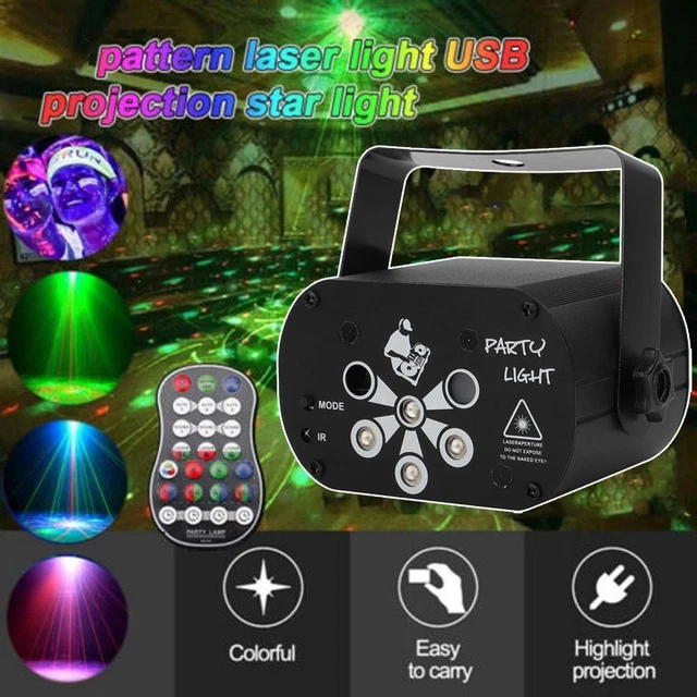 1024PATTERN LASER PROJECTOR Stage Light LED RGB+UV DJ Disco Show Party ...