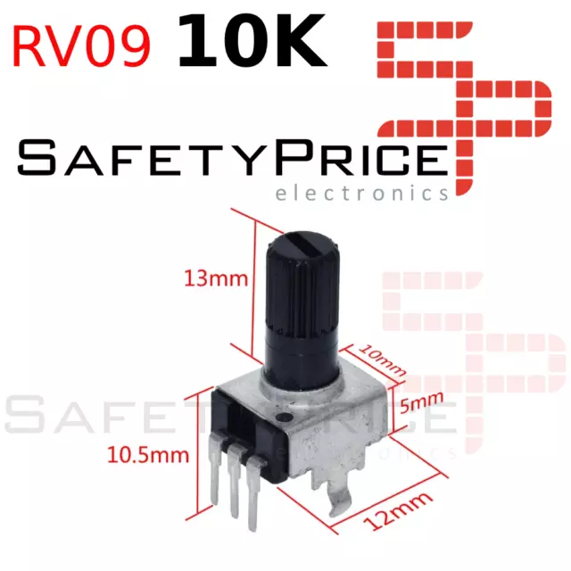 1x potenziometro verticale tipo RV09 resistenza regolabile 10K ohm lineare 0,05w