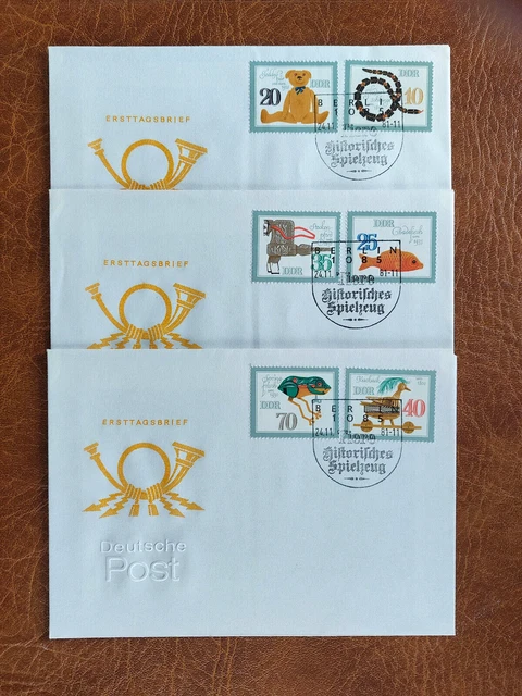 FDC DDR Einzelmarken aus Kleinbogen Mi. 2661-66 Historisches Spielzeug, ESST