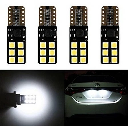 Ampoules LED T10 W5W 12 SMD Blanc Xénon 6000K 12V - Pack De 4 - Neuf Emballé - 1 An Garantie