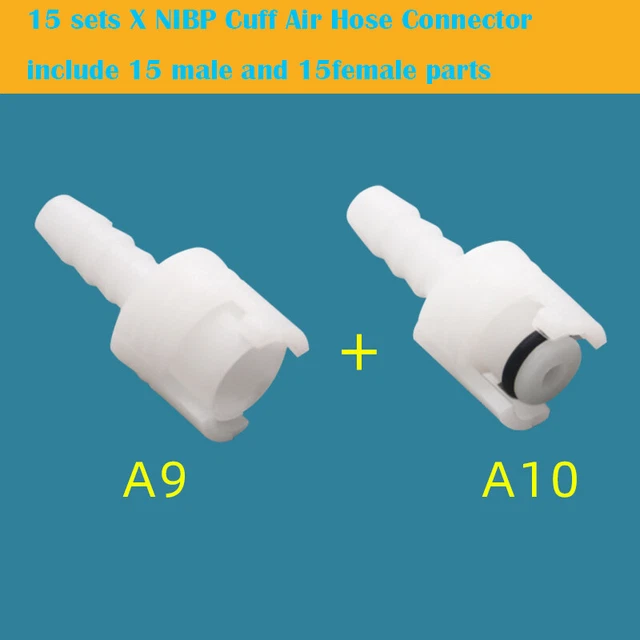 15Sets NIBP Cuff Air Hose Connector Slot to Lock Plug Nihon Kohden Marquette GE