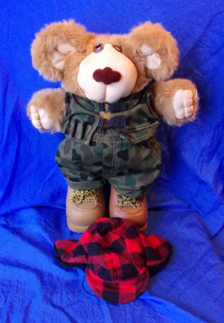 FURSKINS BUBBA HUNTER Xavier Roberts Stuffed Plush Teddy Bear 16" Vintage 1985