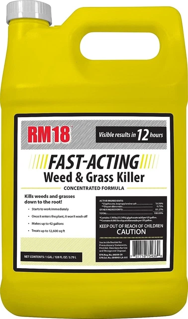RM18 Fast-Acting Weed & Grass Killer Herbicide, Spray, 1-gallon
