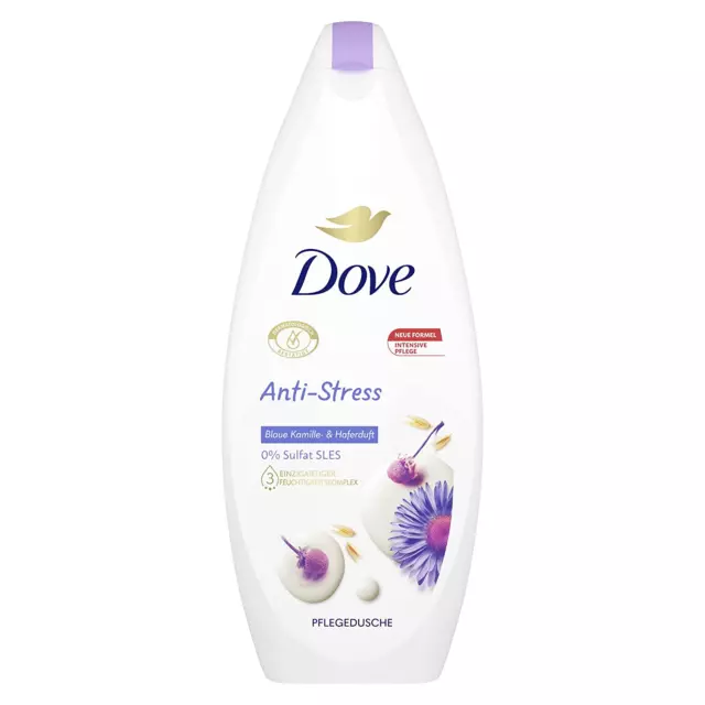 Dove Duschgel Anti-Stress Duschbad mit 3-fach Feuchtigkeitskomplex für gestresst