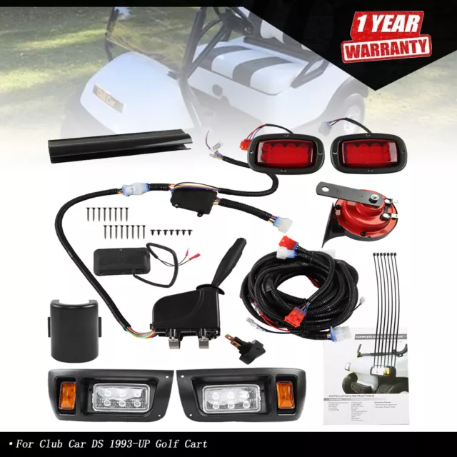 LED Headlight and Tail Light Kit For Club Car DS 1993-UP Golf Cart