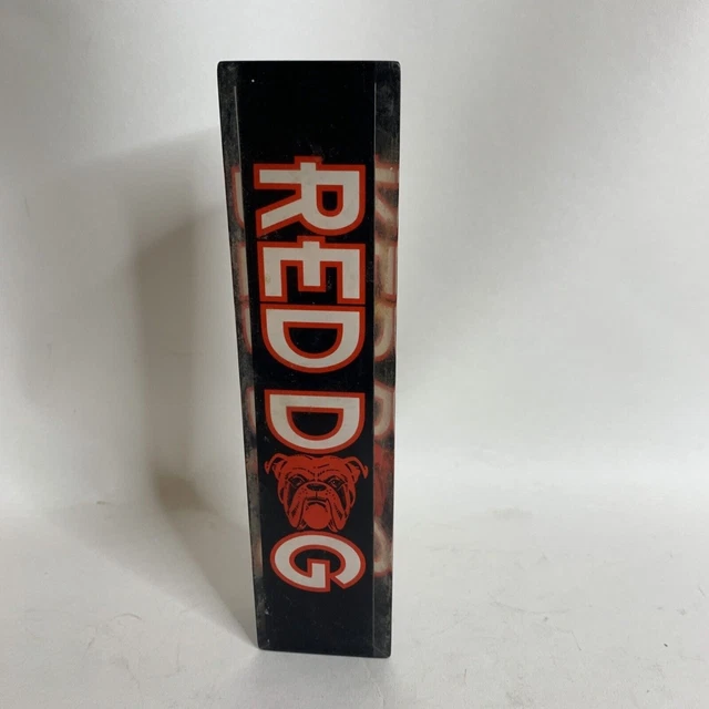 Red Dog Beer Tap Handle Vintage 3 Sided Acrylic Lucite Knob Man Cave Breweriana