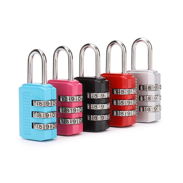 Combination Lock Travel Padlock Locker 3 Digit Security Suitcase Luggage Bag Gym