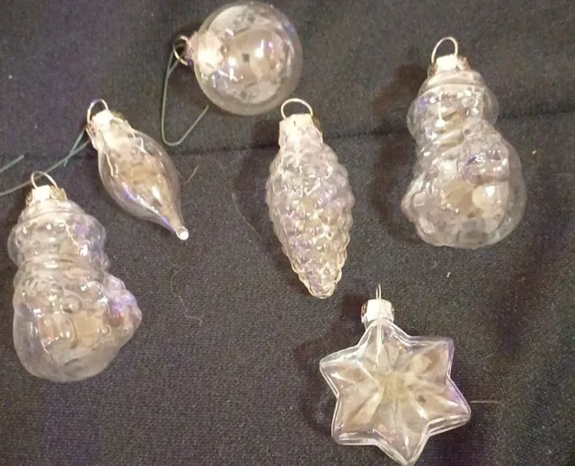 Crystal Glass Blown Decorations Tree Ornaments Rare Thin Hand Blown Glass