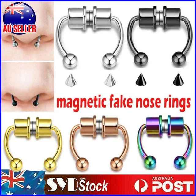 HORSESHOE FAKE NOSE Ring C Clip Septum Hoop Fake Piercing Pircing