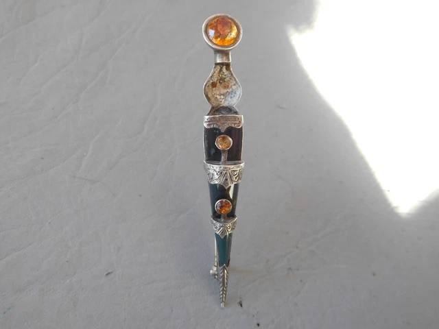 Broche victorienne ancienne en or 14 carats et en émail, à porter en