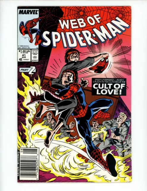 Web of Spider-Man #41 Comic Book 1988 VF Alex Saviuk Marvel Newsstand