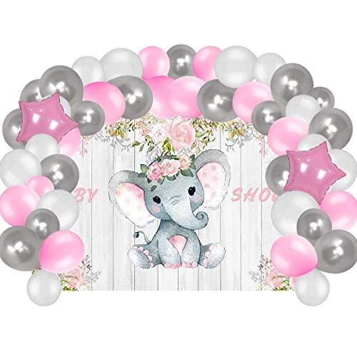 BABY SHOWER SUPPLIES Decorations For Girl Elephant Backdrop And